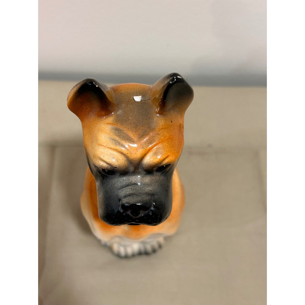 Vintage Ceramic Boxer Dog Decanter Seated Figurine with Cork Stopper Stopper - Picture 2 of 9